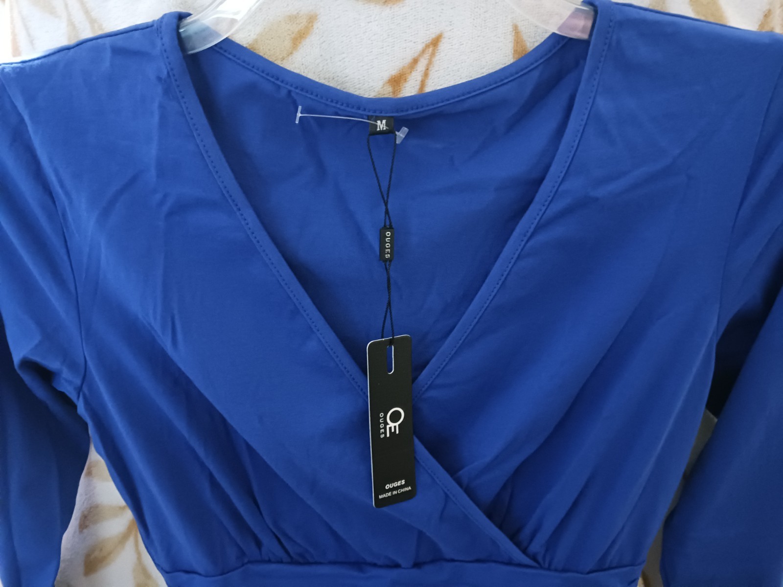 Ouges Dress Blue NWT Medium Knee length Flair with pockets
