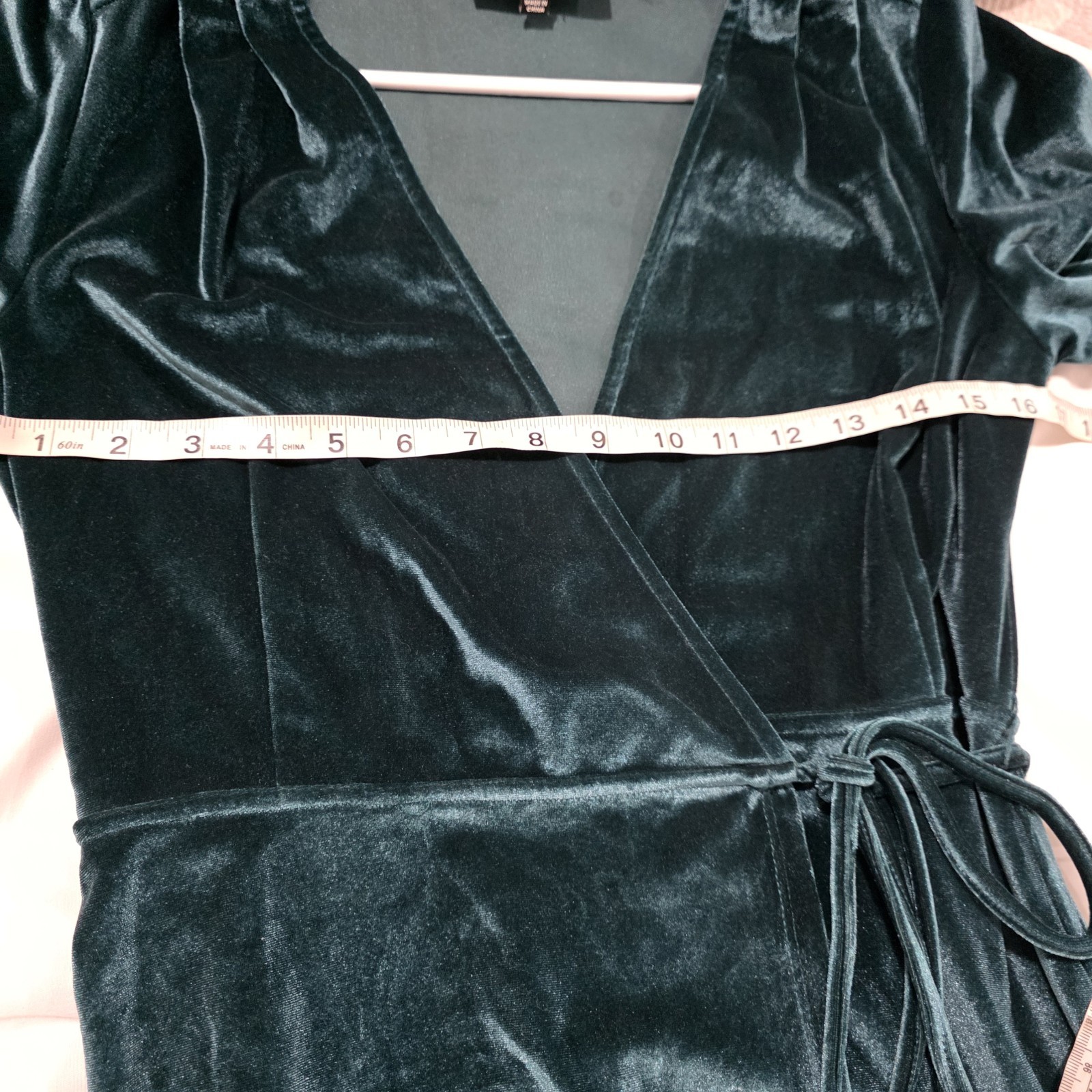 Lulus Wrap Dress Size Medium Green Velvet Maxi Fairy Regency