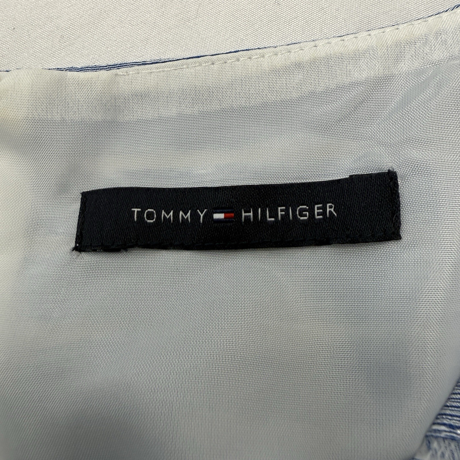 Tommy Hilfiger Ladies Beautiful Illusion Blue Attached Belt Dress Size 6