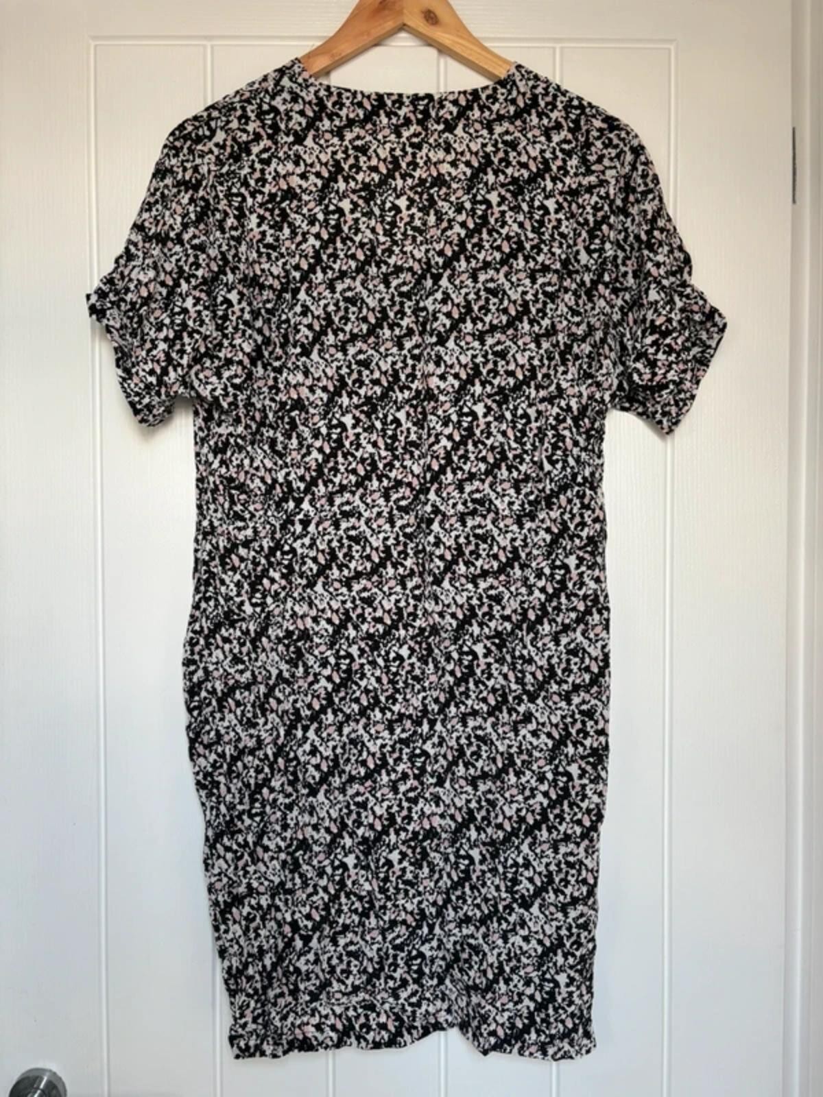 Whistles Black Pink & White Shift Dress with Pockets Size 10