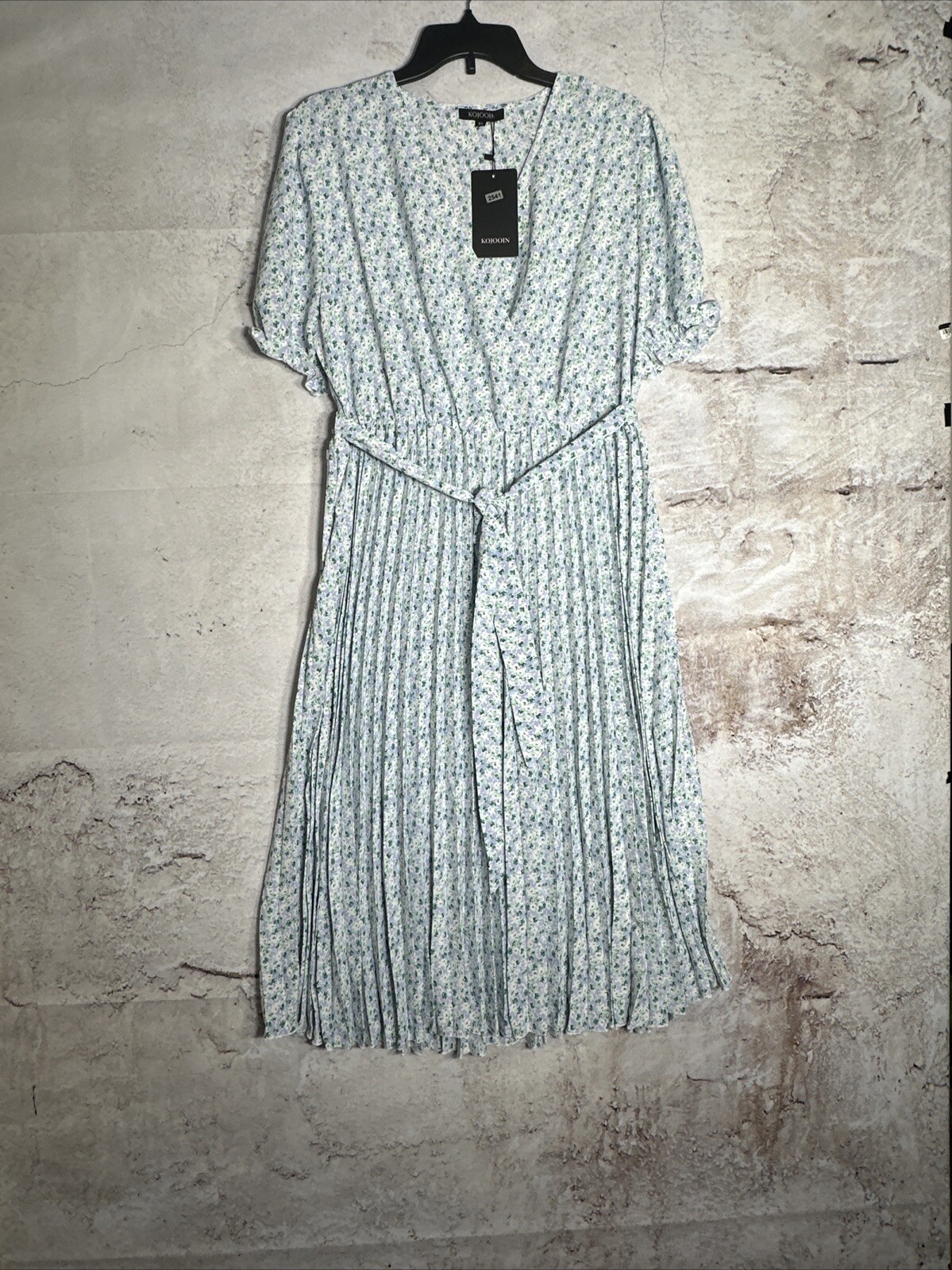 Kojooin Women’s Wrap Green Flower Xl Dress