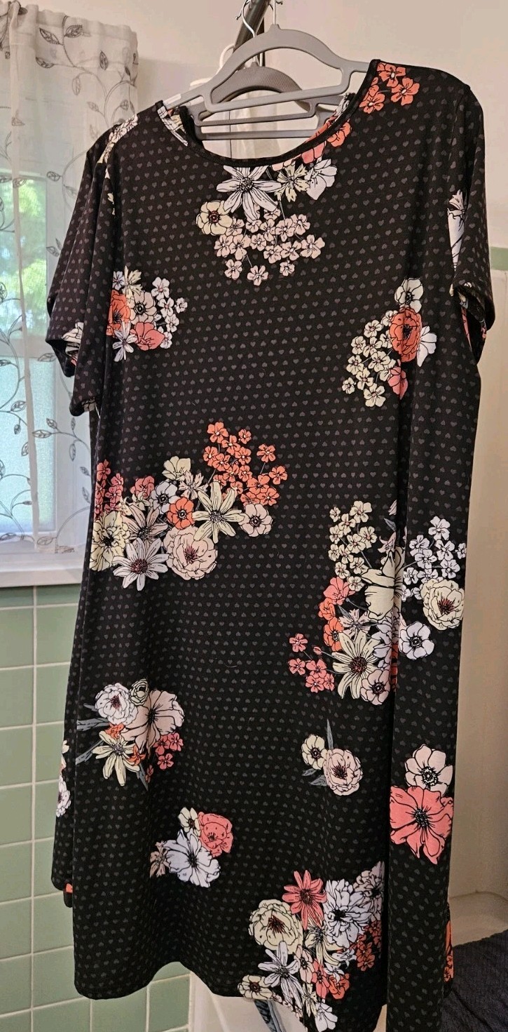 Lularoe Jessie Dress Flowers & Polka Dots, Pretty, A Line Dress With Pockets