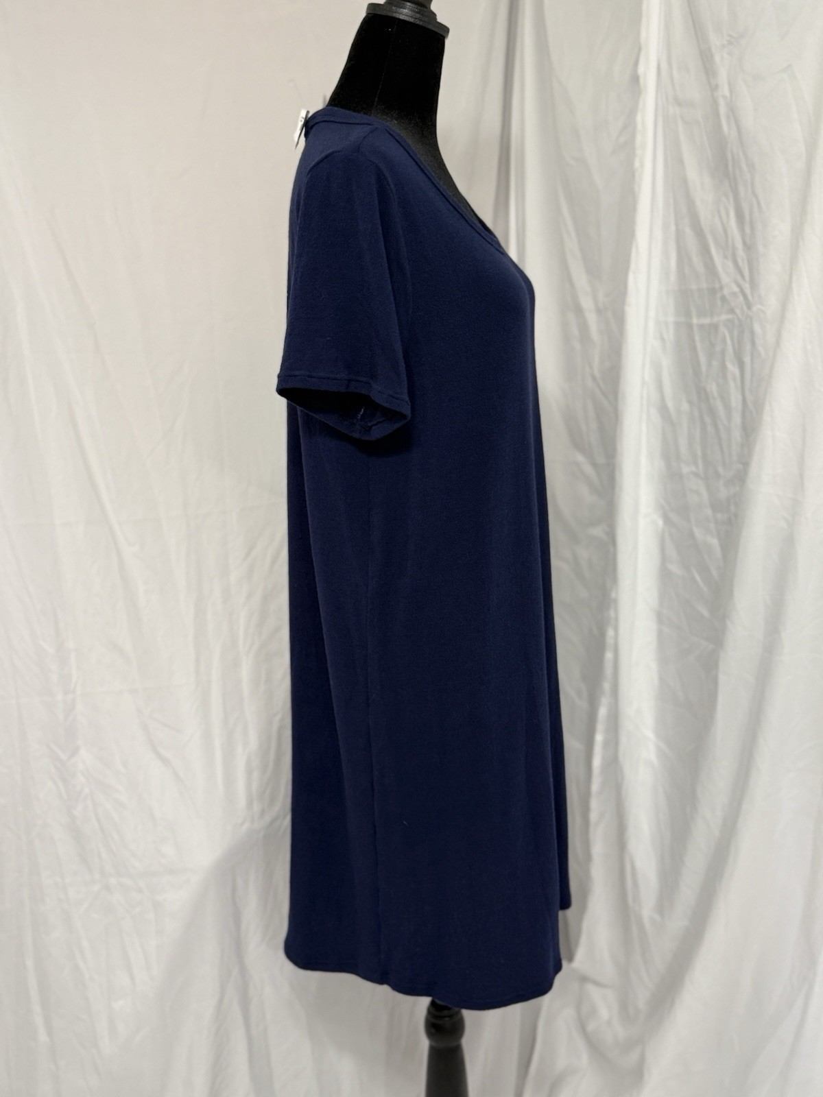 NWT Gyft Womens Short Sleeve Polyester Blend Navy Dress Size Large