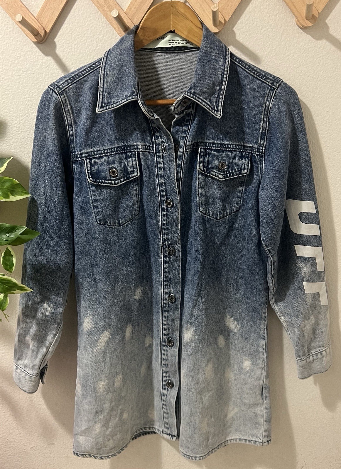 Off-White Women Blue Denim Dress 100% Cotton No belt Size Medium