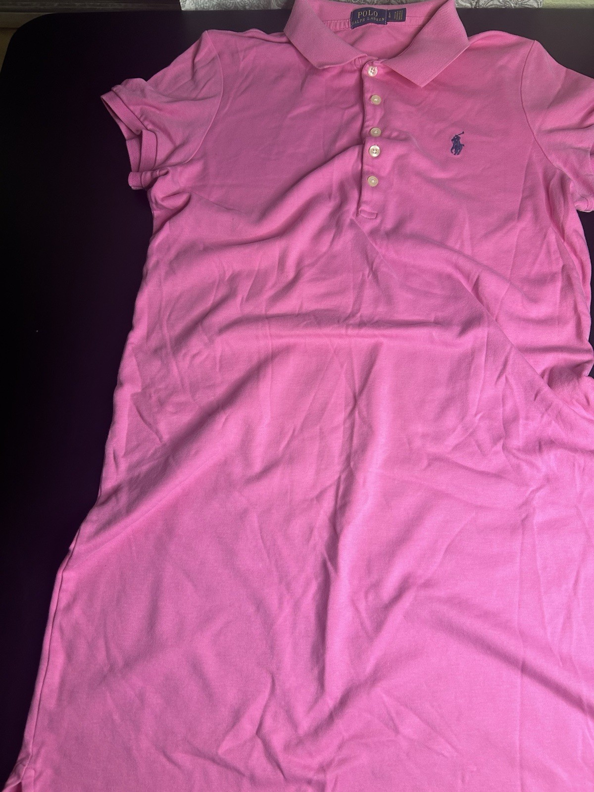 Polo Ralph Lauren Women’s Short Sleeve Cotton Mesh Polo Dress, Hot Pink