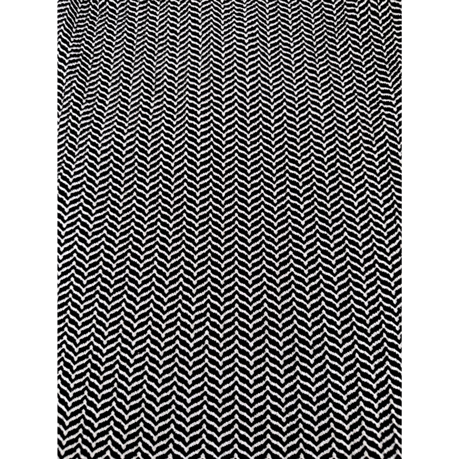 Loft Black White Chevron Sleeveless Shift Dress Petites SP Zig Zag Knit 442582