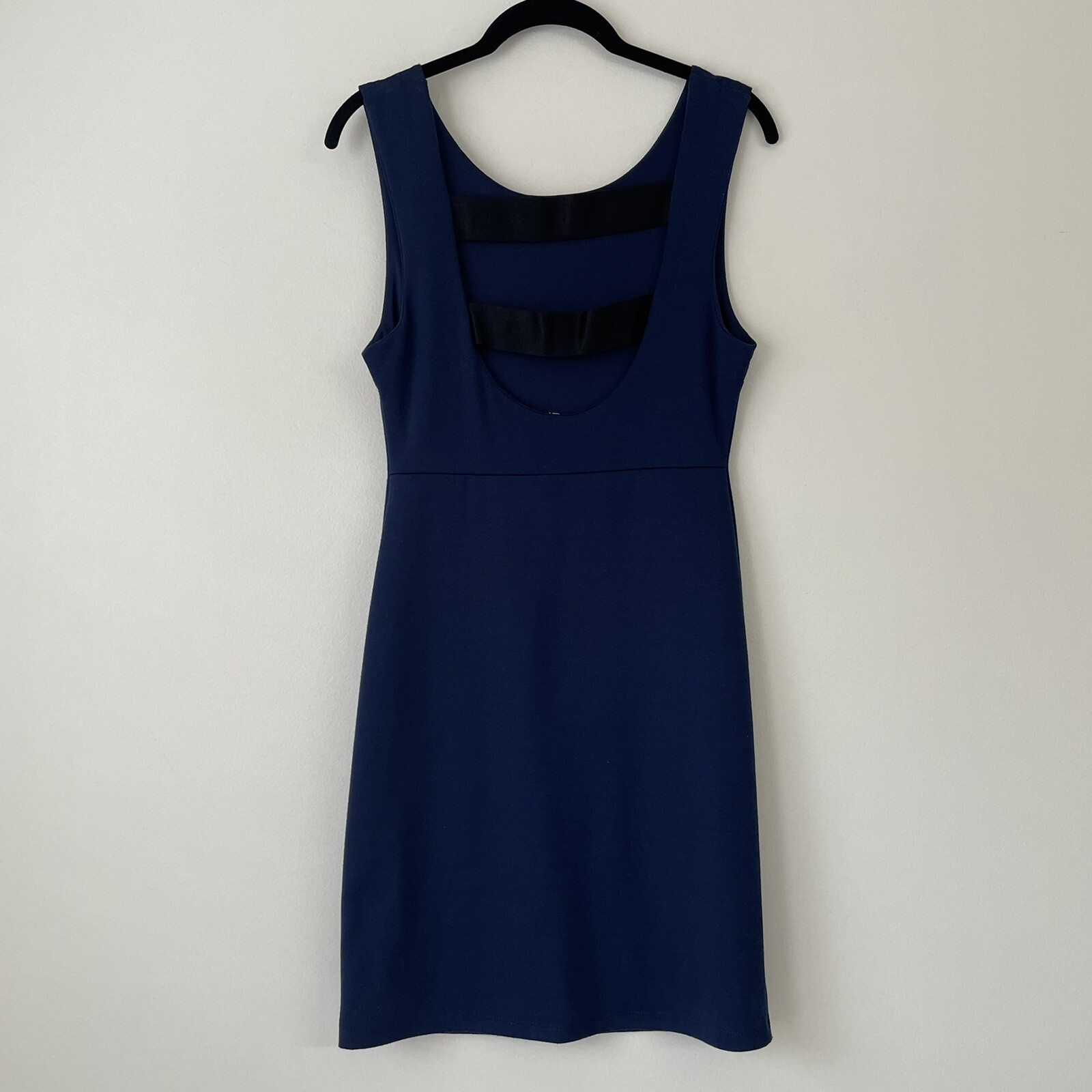 S.H.E. Soul Harmony Energy Navy 2 Stripe Back Dress Size Small