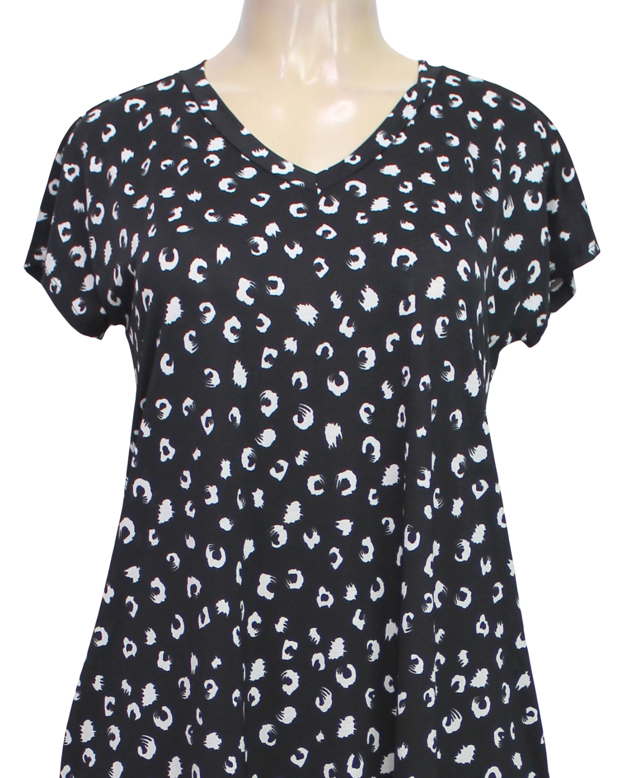 Heimish USA Women’s Shift Dress Short Sleeve Stretch Black Sheer Size S