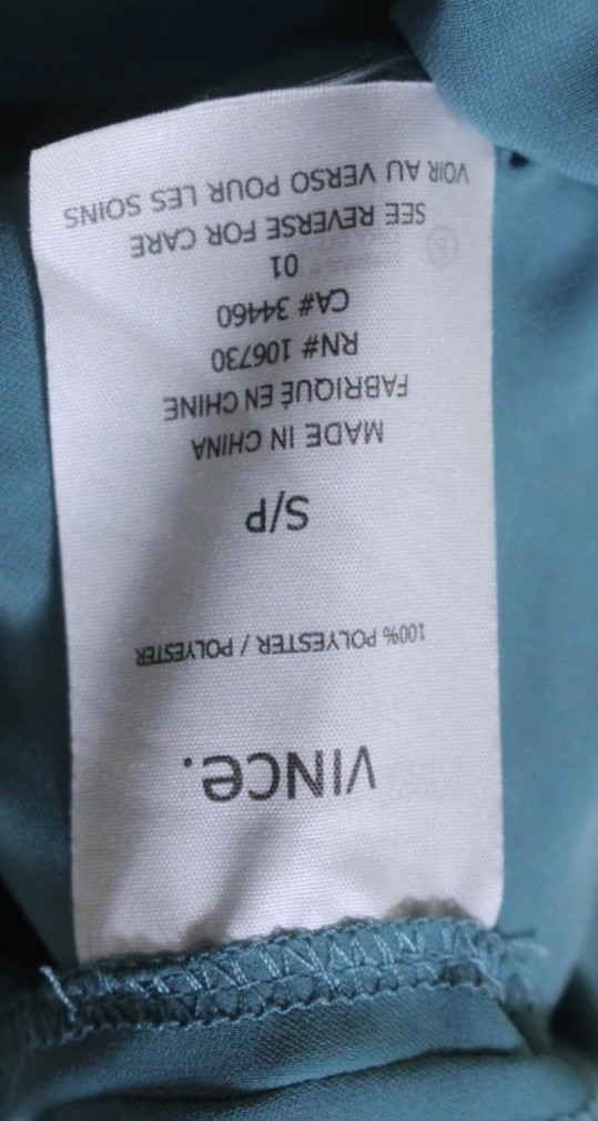 Vince Silk Dress Blue Small Minimalist Short Sleeve Casual Luxe