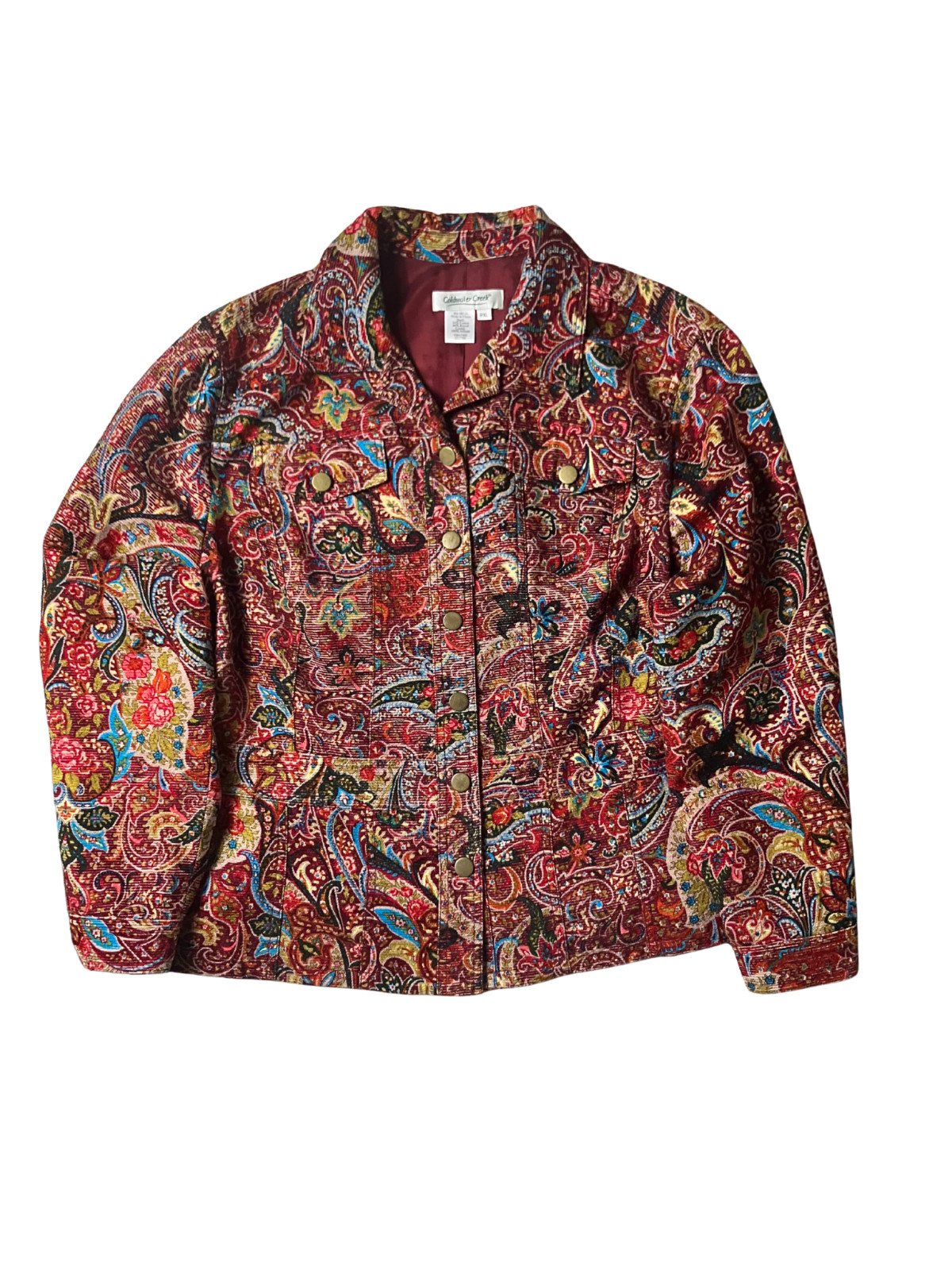 Coldwater Creek 2-Piece Paisley Jacket & Skirt Set PXL Boho Vintage Style USA