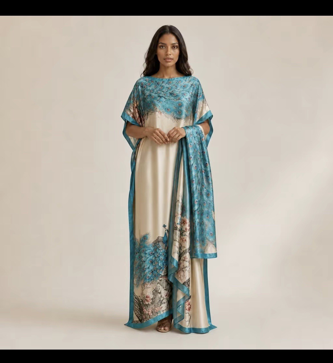 Caftan Dress One Size with Multiple Colors One Size Fits Most Mumu W Scarf Silky