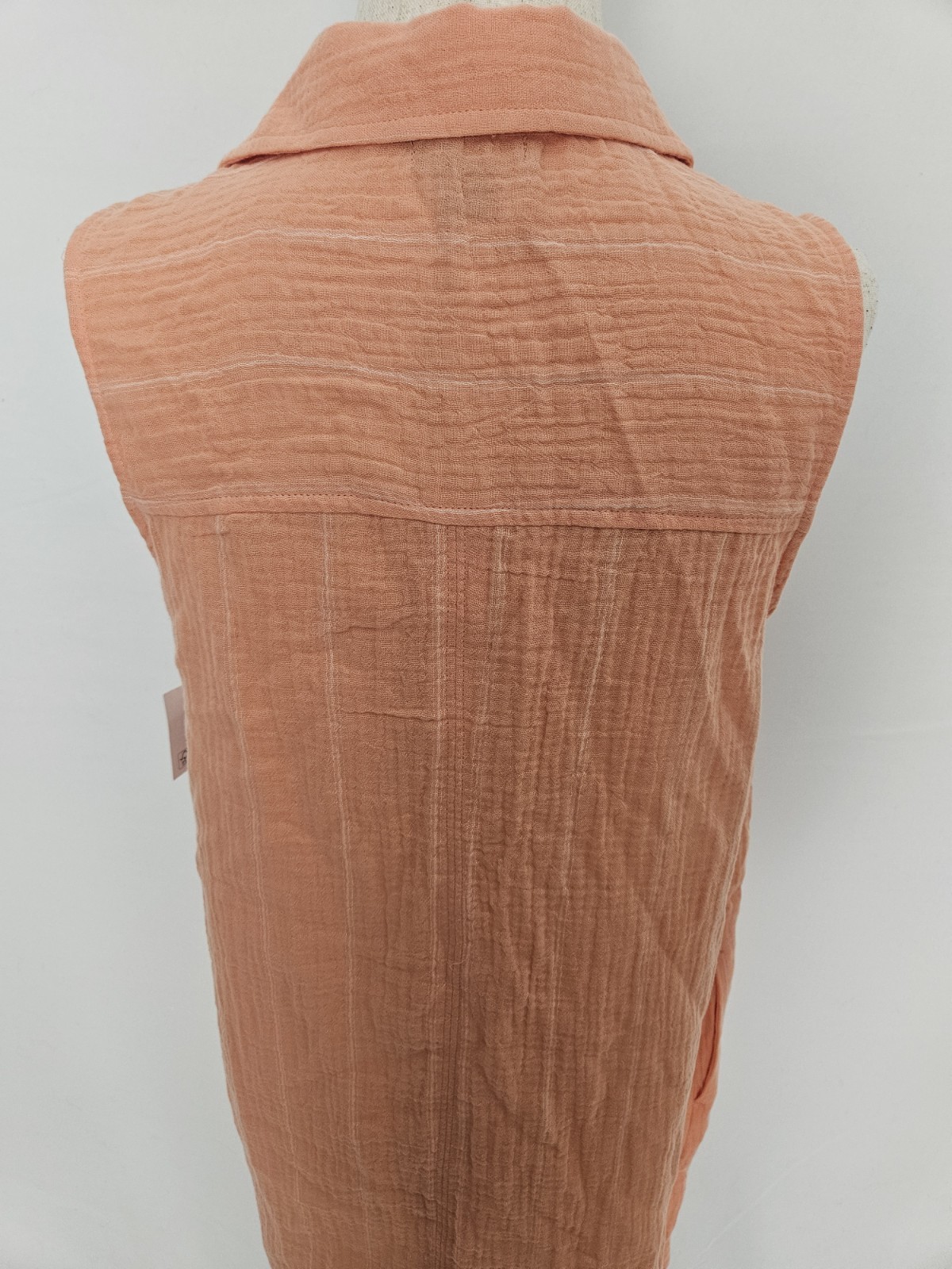 Falls Creek Orange Sleeveless Double Cloth Cotton Sun Dress Women’s Size Small