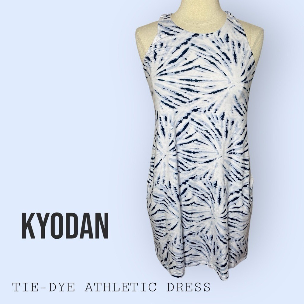 KYODAN Tie-Dye Athletic Mini Dress with Pockets, Medium
