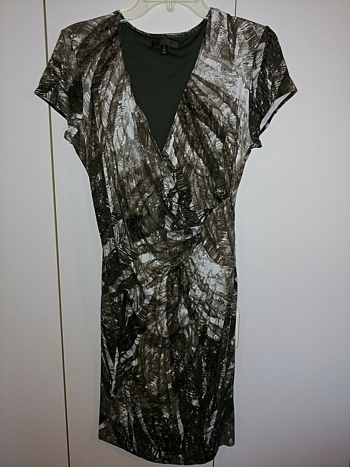 PICADILLY FASHIONS LADIES CAP SLEEVE PULLOVER KNIT DRESS-S-RUCHED-WORN 1-CUTE
