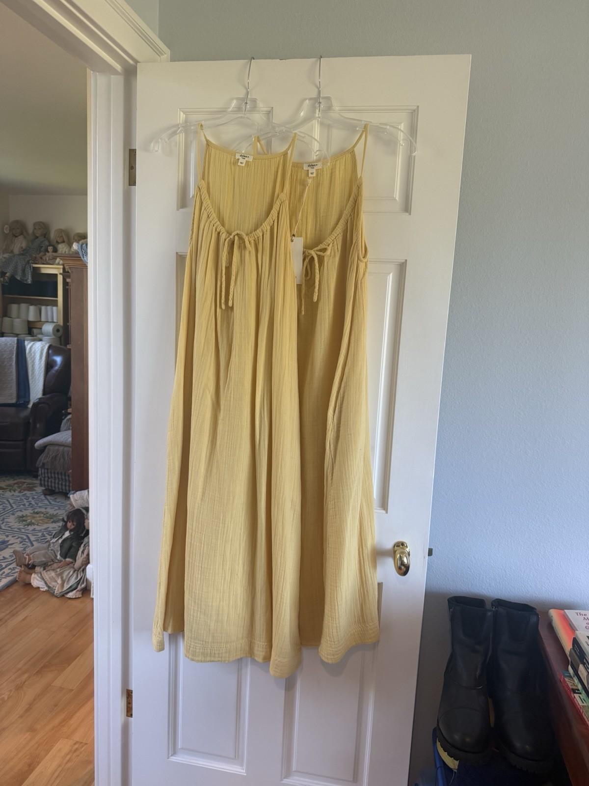 Sundance Dylan L new beautiful yellow beach sun summer dress cotton loose A-line