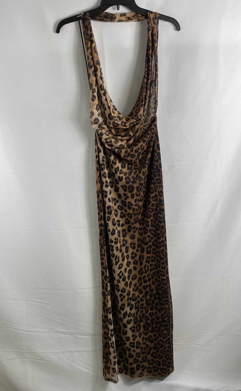Zara Women’s Brown Leopard Print Mesh Maxi Dress Sz M NWT