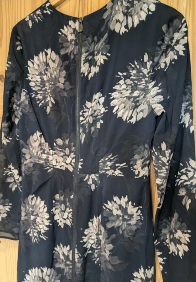 Whistles size 14 Navy & Grey flower print smart / formal dress