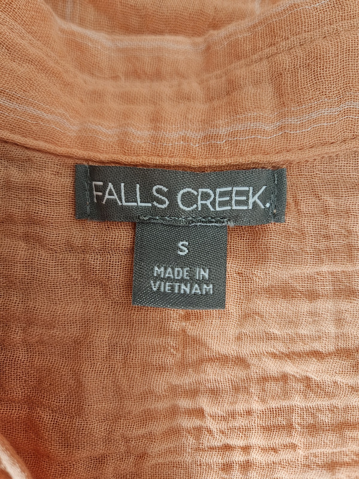 Falls Creek Orange Sleeveless Double Cloth Cotton Sun Dress Women’s Size Small