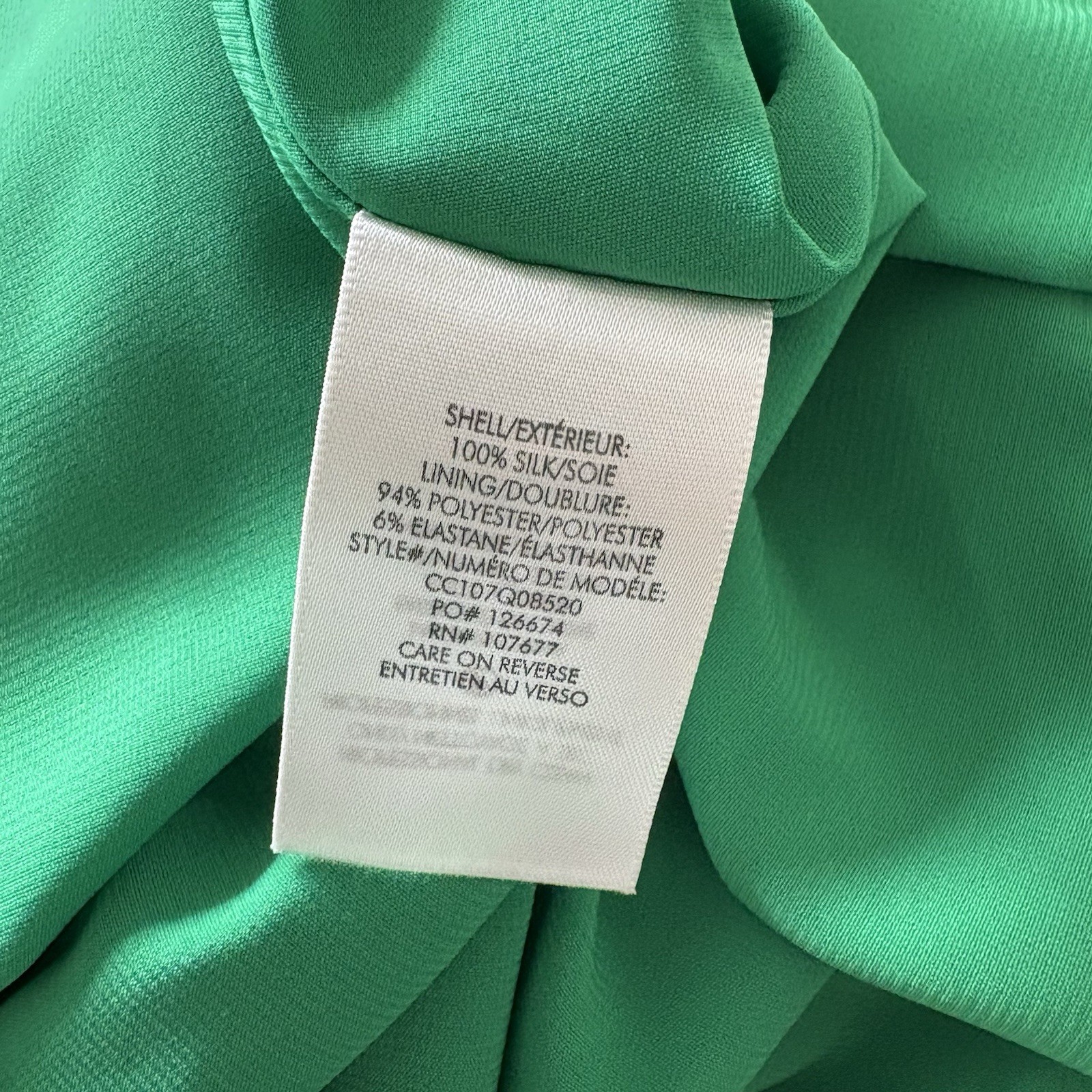 Alice + Olivia Harmony Emerald Green Silk Cowl Neck Asymmetric Midi Dress EUC 4