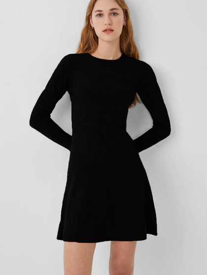 NWT $178 FCUK French Connection baby soft Knit dress A line Black M US 4-6