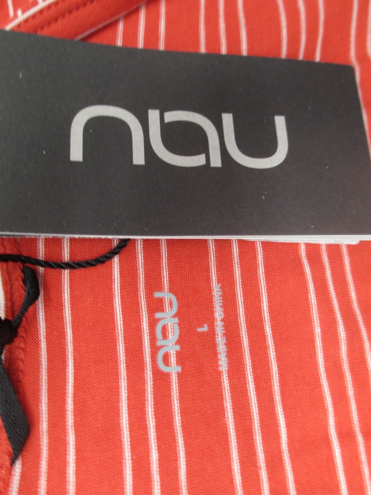 NWT Nau Size L Womens Red Striped Organic Cotton Blend Comfy Tank Dress 117