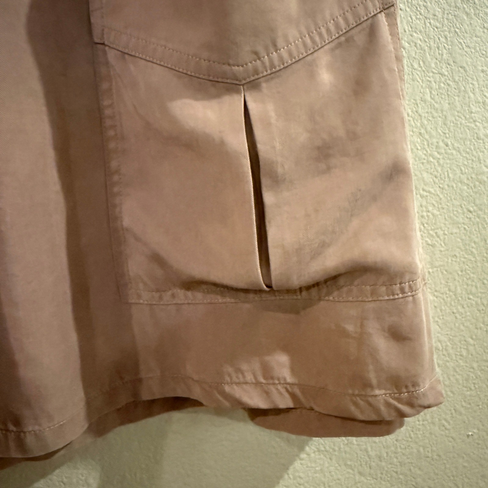 Soft Surroundings Tunic Shirt Dress Womens Petite MedTan Lyocell Safari Utility