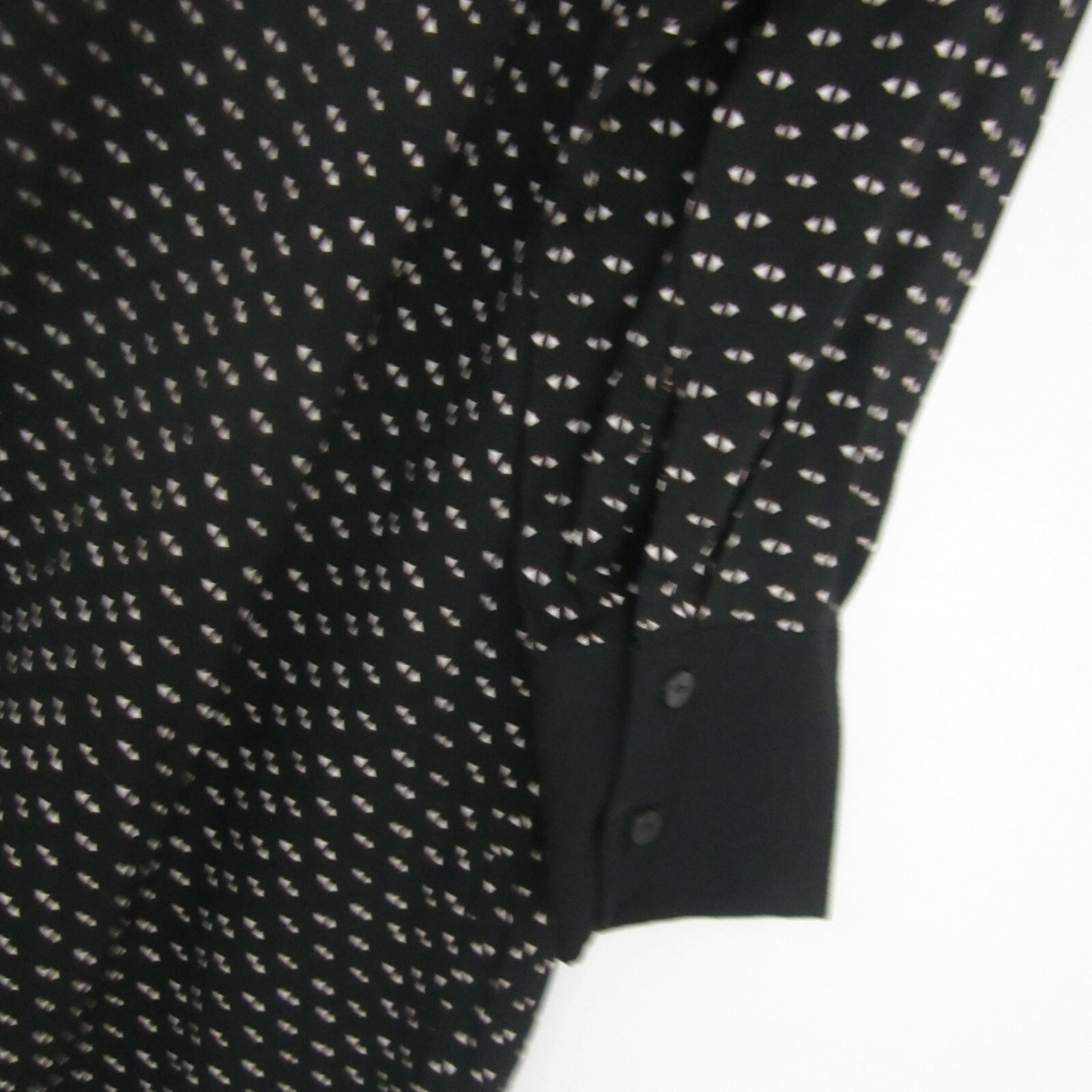 New Esqualo Womens 8 Black White Print LS Flare Button Dress Collared NWT $120