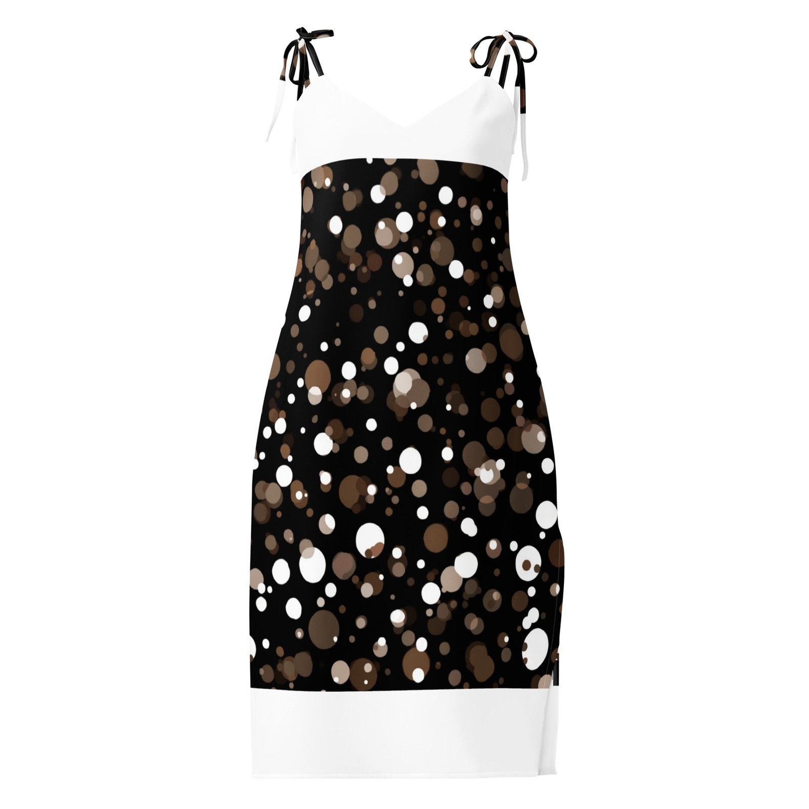 Tie-strap Polka Dot Midi Dress