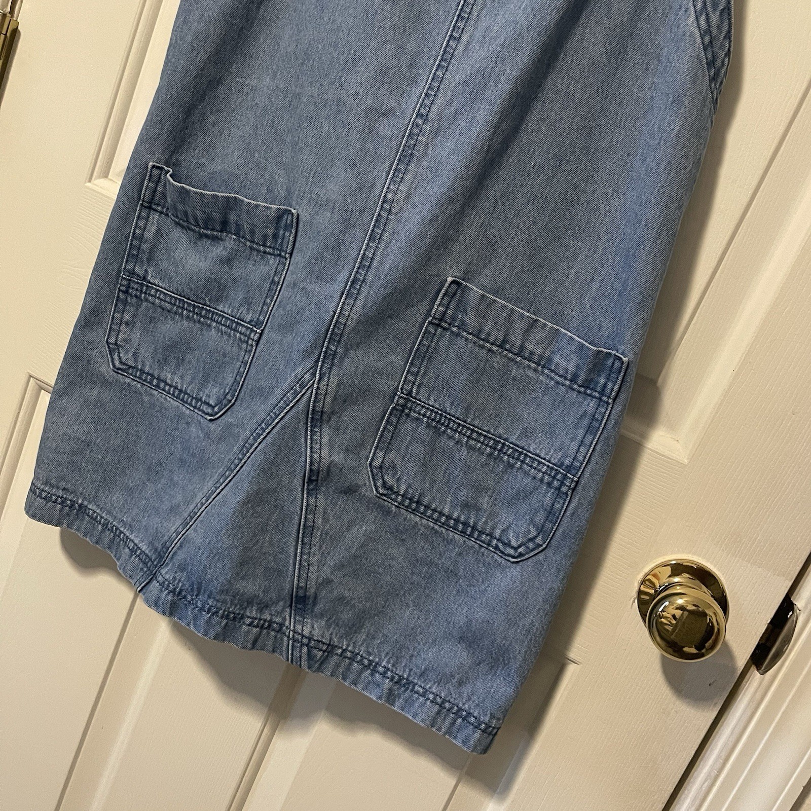 No Brand Denim Overall Dress Womens M Blue Jean Pinafore Jumper Pocket Casual