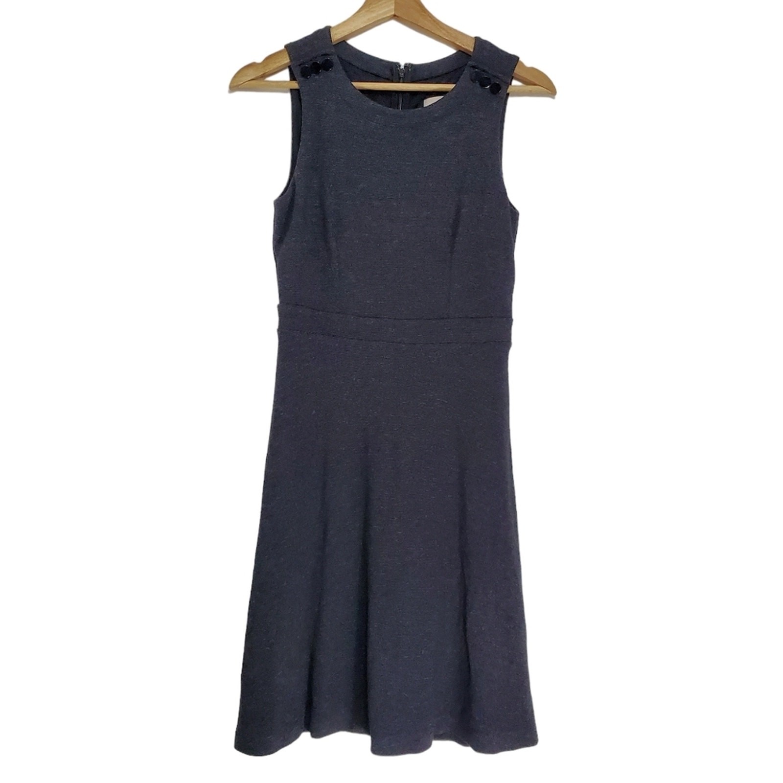 Loft Size 2P Petite Fit n Flare Decorative Button Shoulder Skater Dress