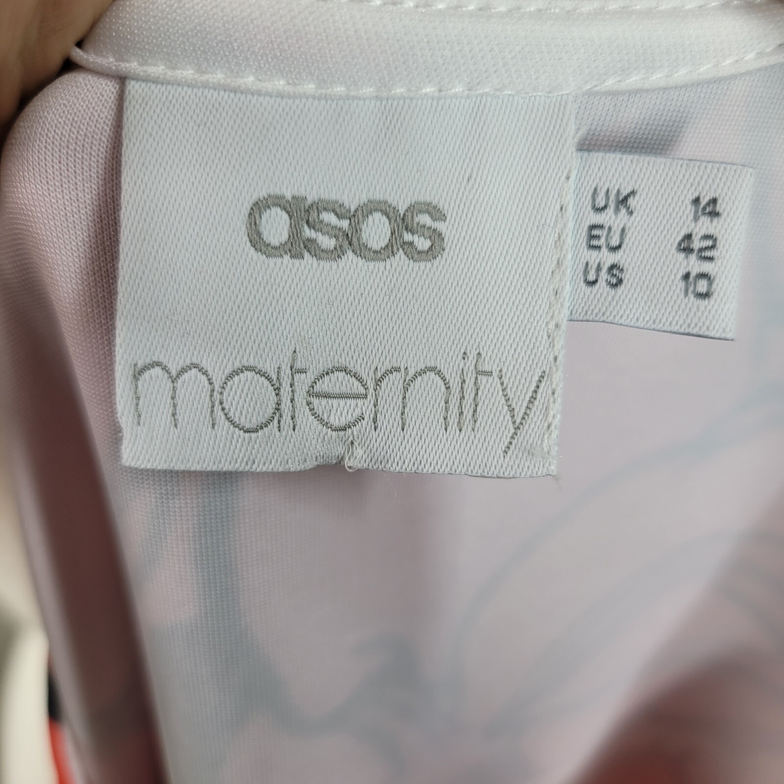 Asos Maternity Dress size 10 US Stretch floral garden party Keyhole Pink Sheath