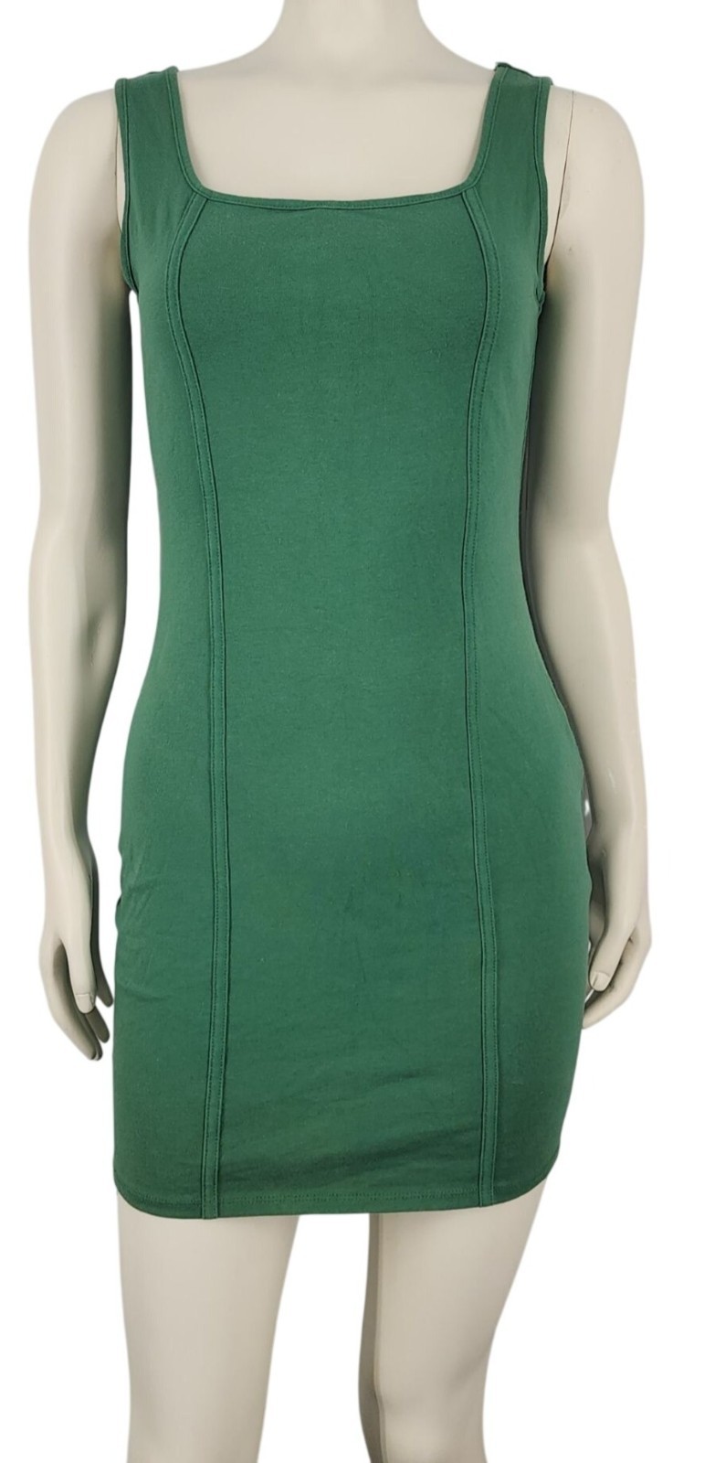 Women’s Wild Fable Dress Mini Sleeveless Tank Bodycon Fitted Cotton Spandex Gree
