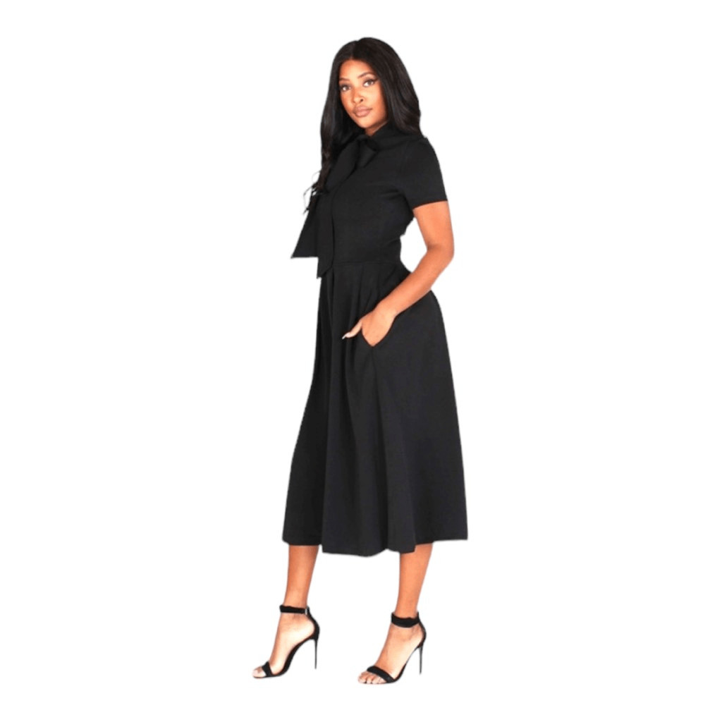 Callimoda Classic Black Midi Dress Sz Small