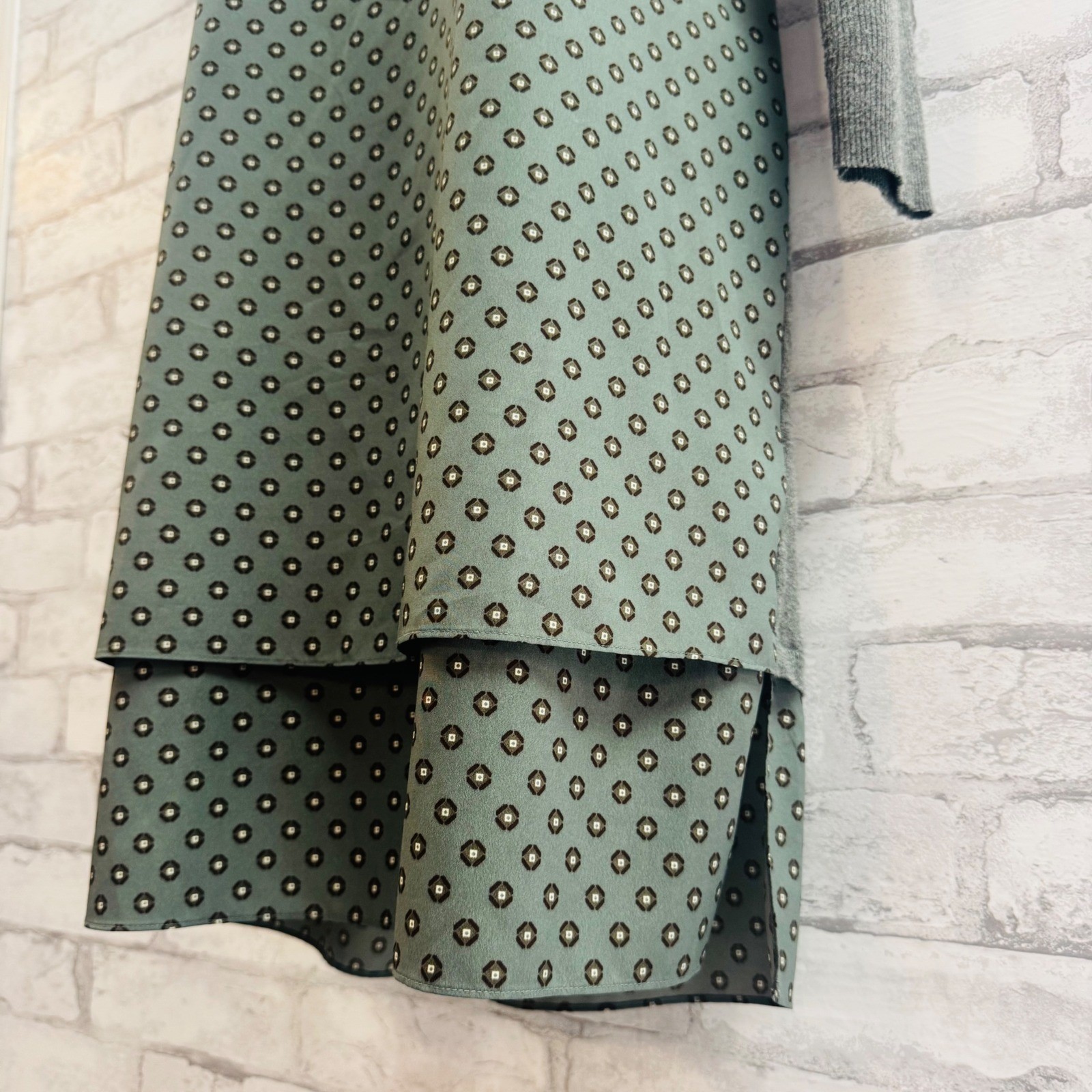 Lauren Ralph Lauren Green Geometric Mixed Media Sweater Dress Size S