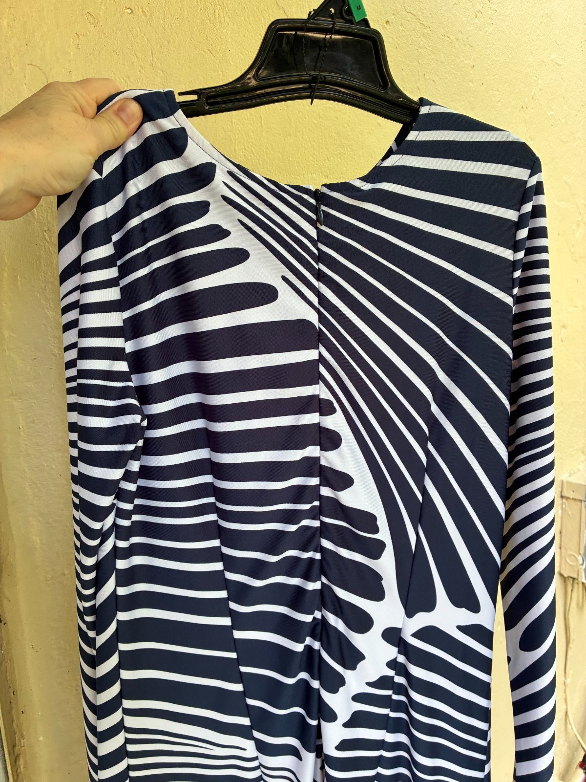 Sexy, Body Accentuating Women’s Navy and White Dress