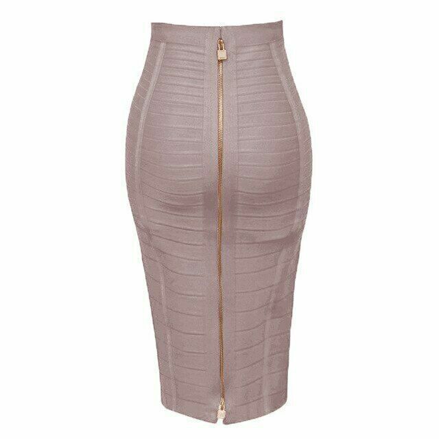 2021 New Women Zipper Rayon Bandage Skirt Day Party Pencil Skirt Top Hot