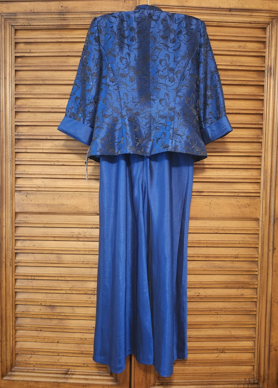 R & M Richards 2 Pc Dress Jacket Set Navy Ankle Length 2123 Women Size 10 NWT