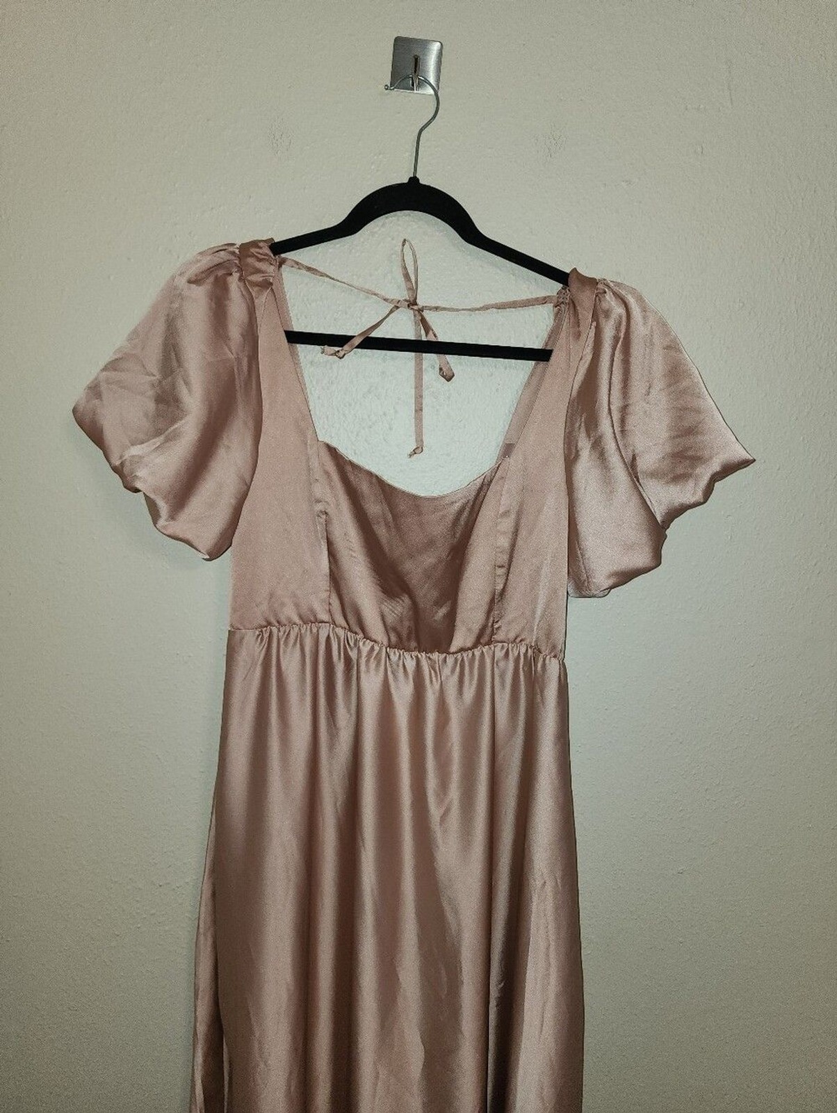 Show Me Your MuMu Nora Rose Gold Luxe Satin Maxi Dress XL Wedding Party Formal