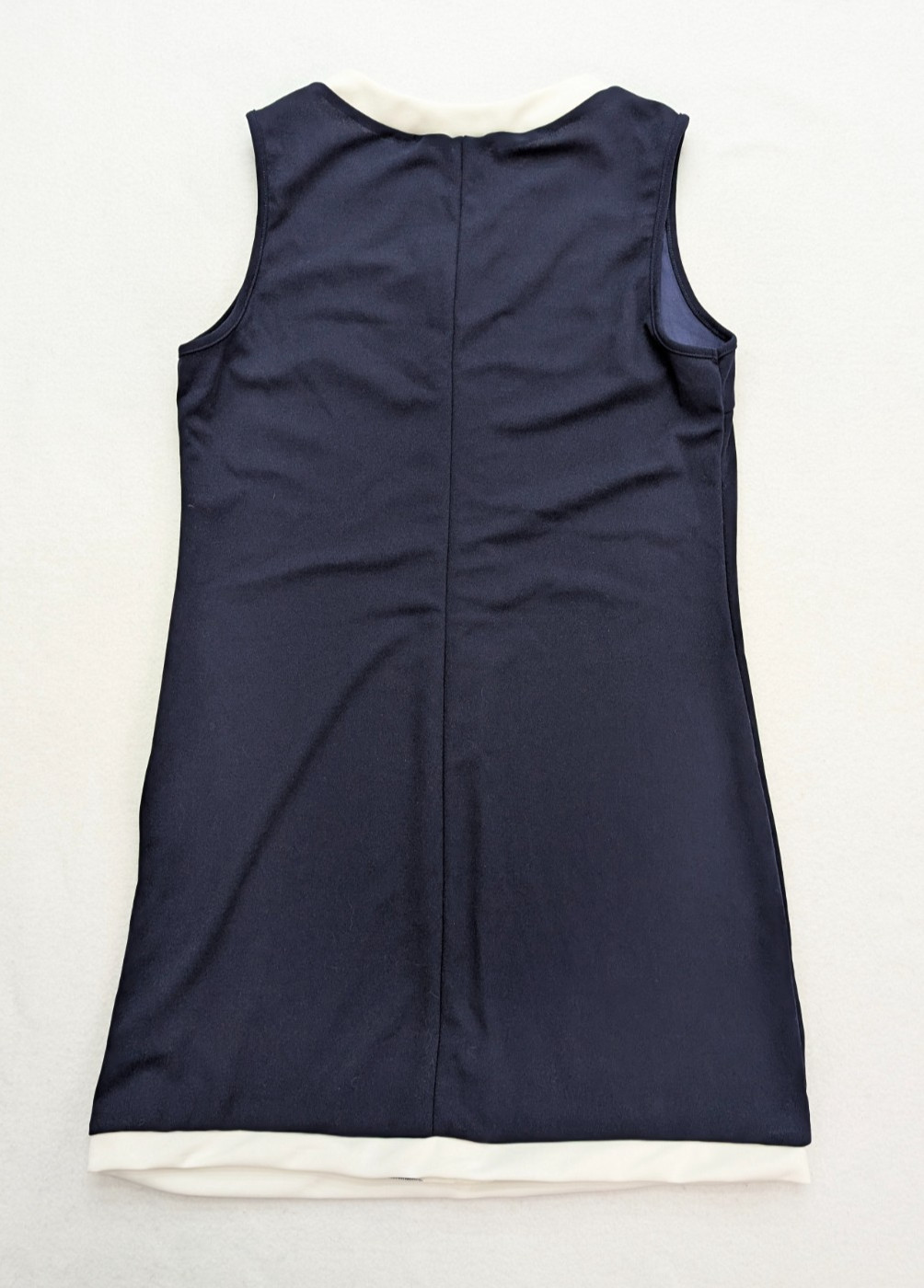 Emery Rose Women’s Dress Size L Navy Blue White Shift Stretch Knit NEW