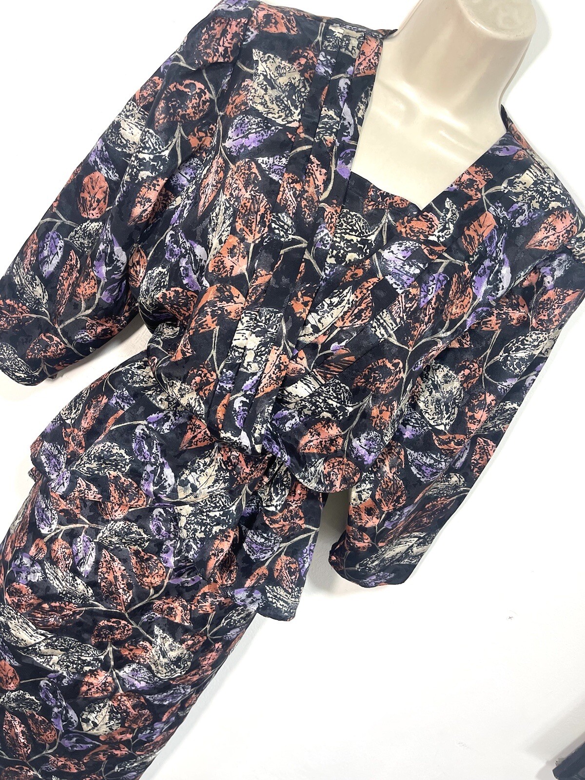 Brown dress long sleeve Classic Party Peplum size 12