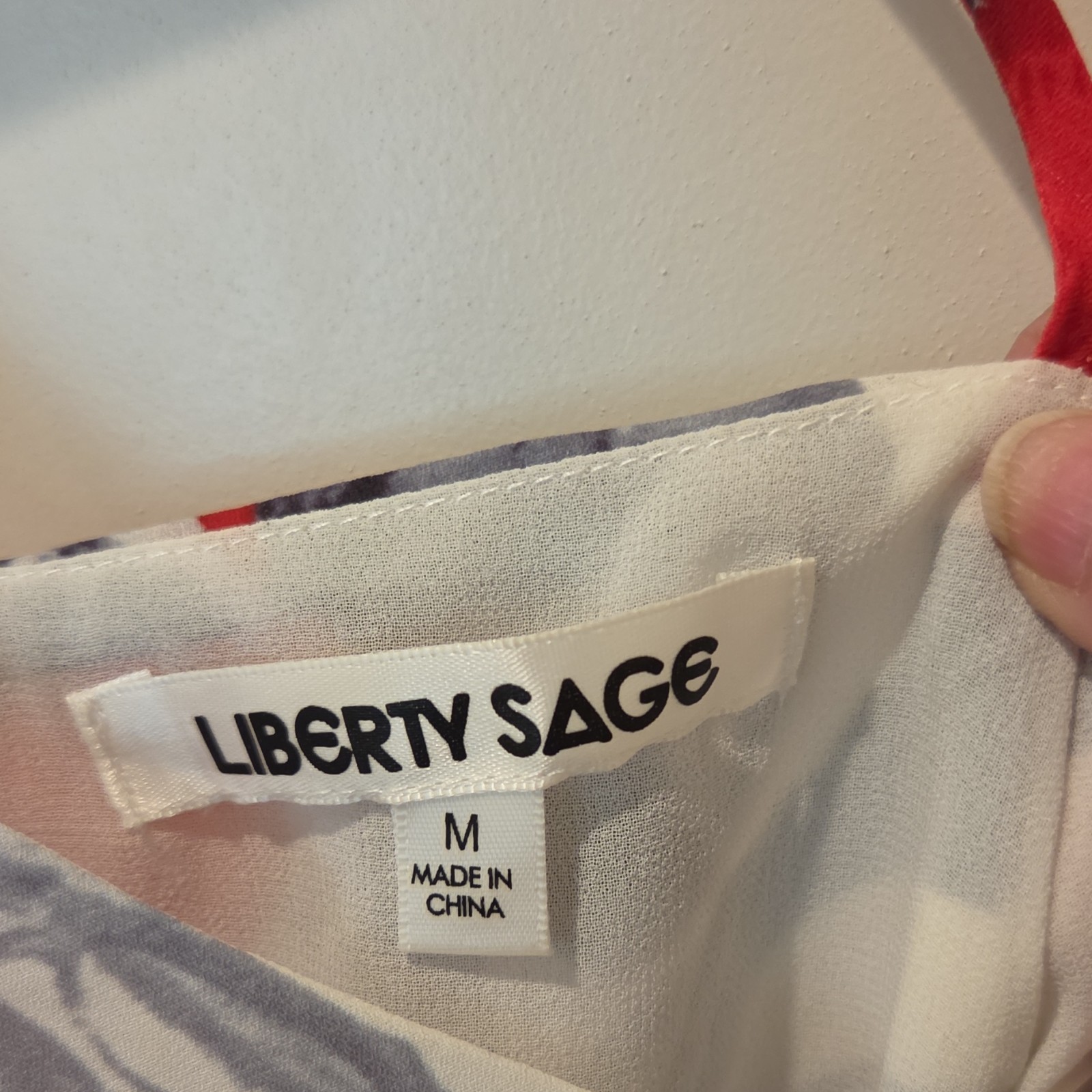 Liberty Sage Womens M White Red Gray Floral Chiffon Maxi Dress V-Neck Lined