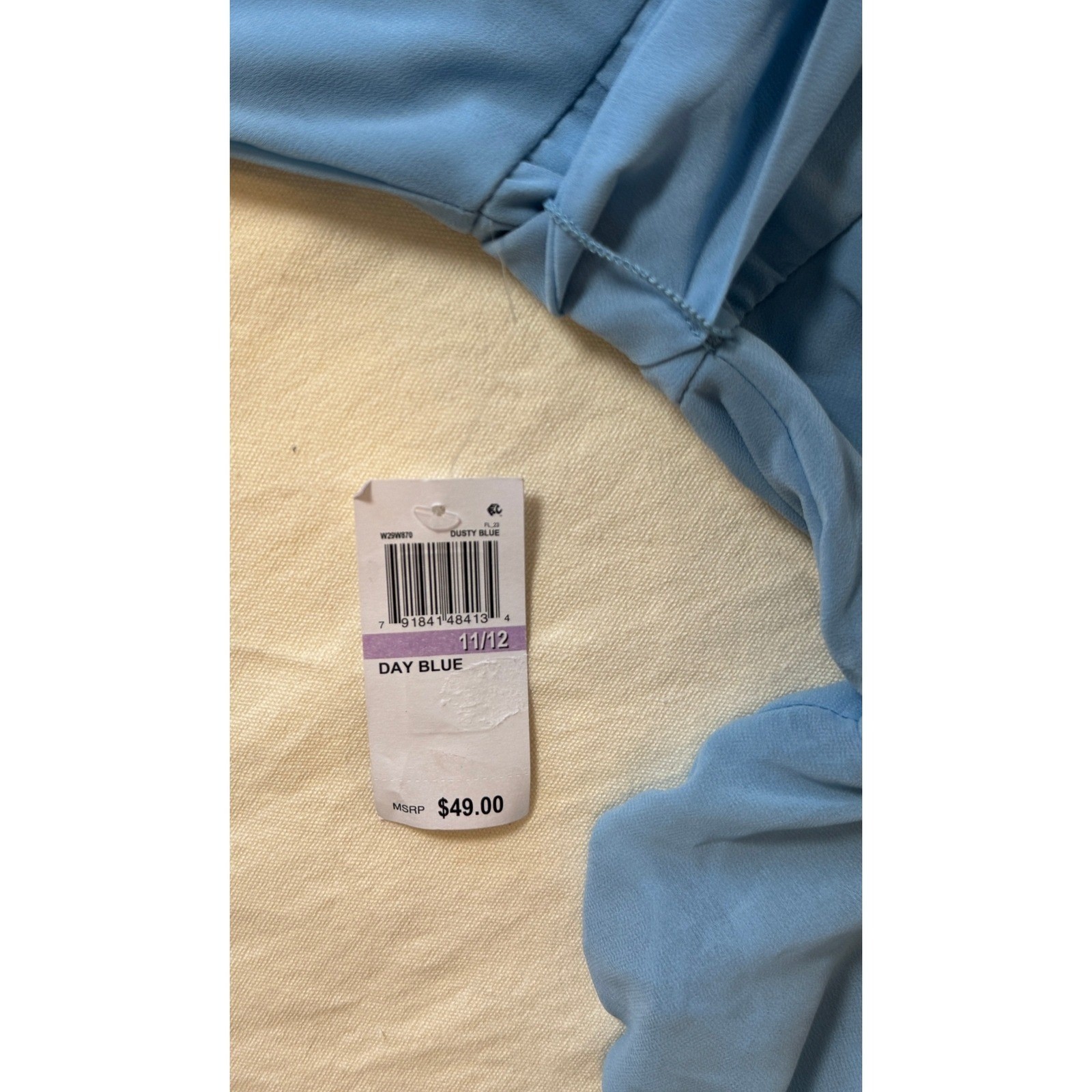 Mini Dress Juniors B. Darlin 11/12 Pastel Blue Puff Sleeve Belted Y2K NWT Flaw