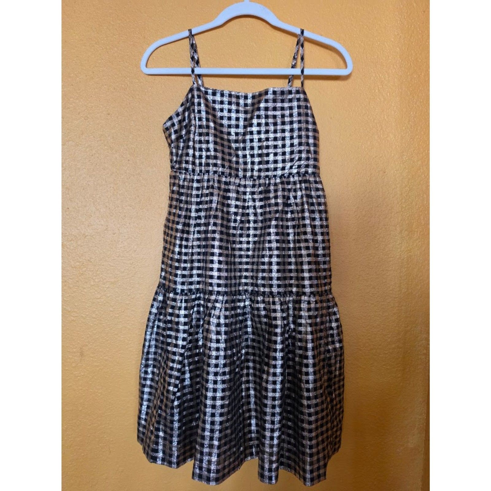 J. Crew Size 2 mini black and gold metallic dress