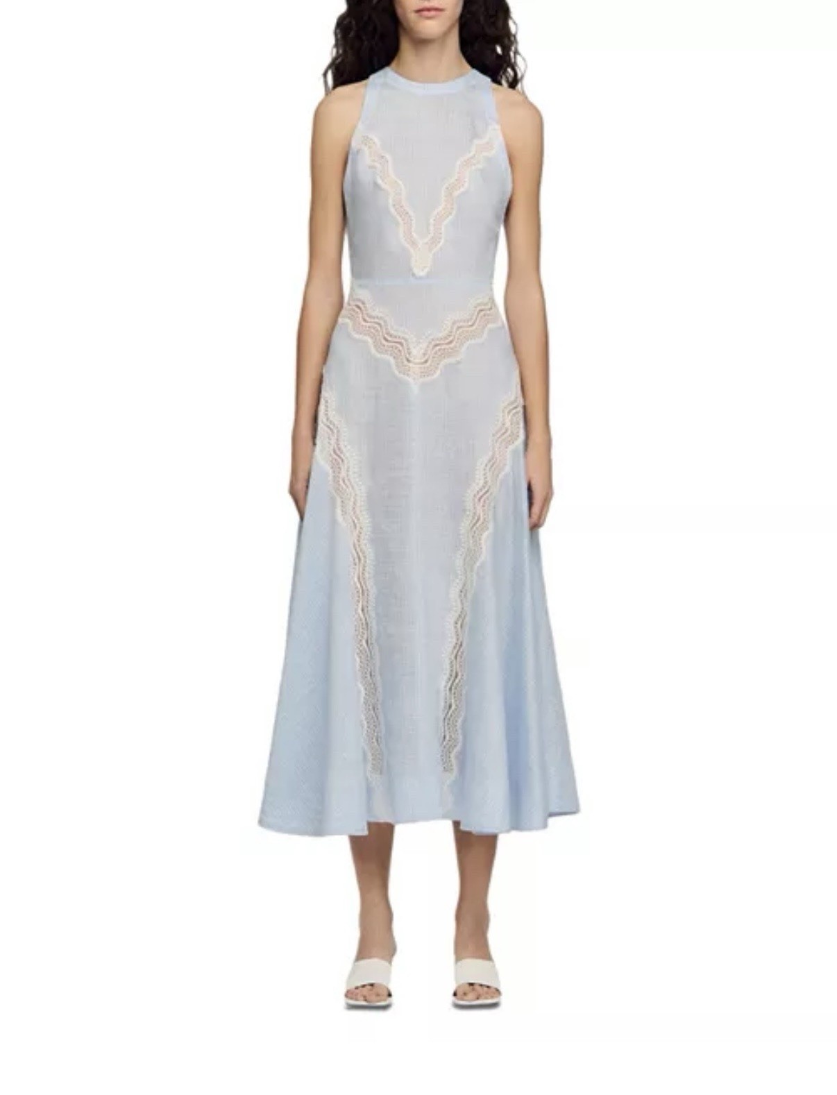 Brand New Sandro Nathalie Lace Trim Dress Size 40