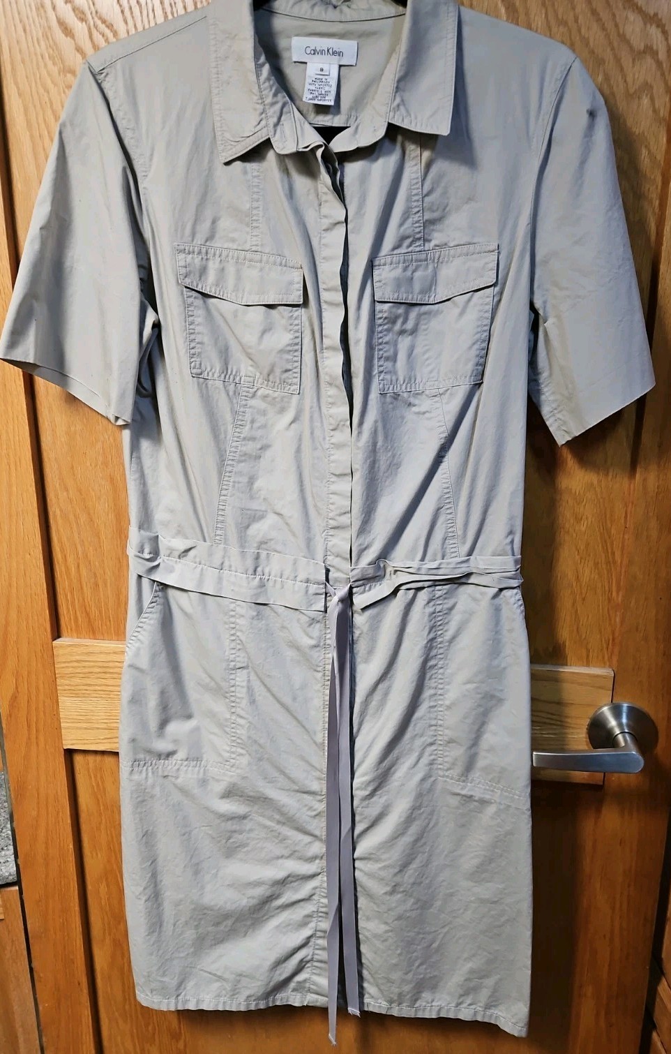 Calvin Klein Women’s Safari Khaki S/S Shirt Dress Size 8
