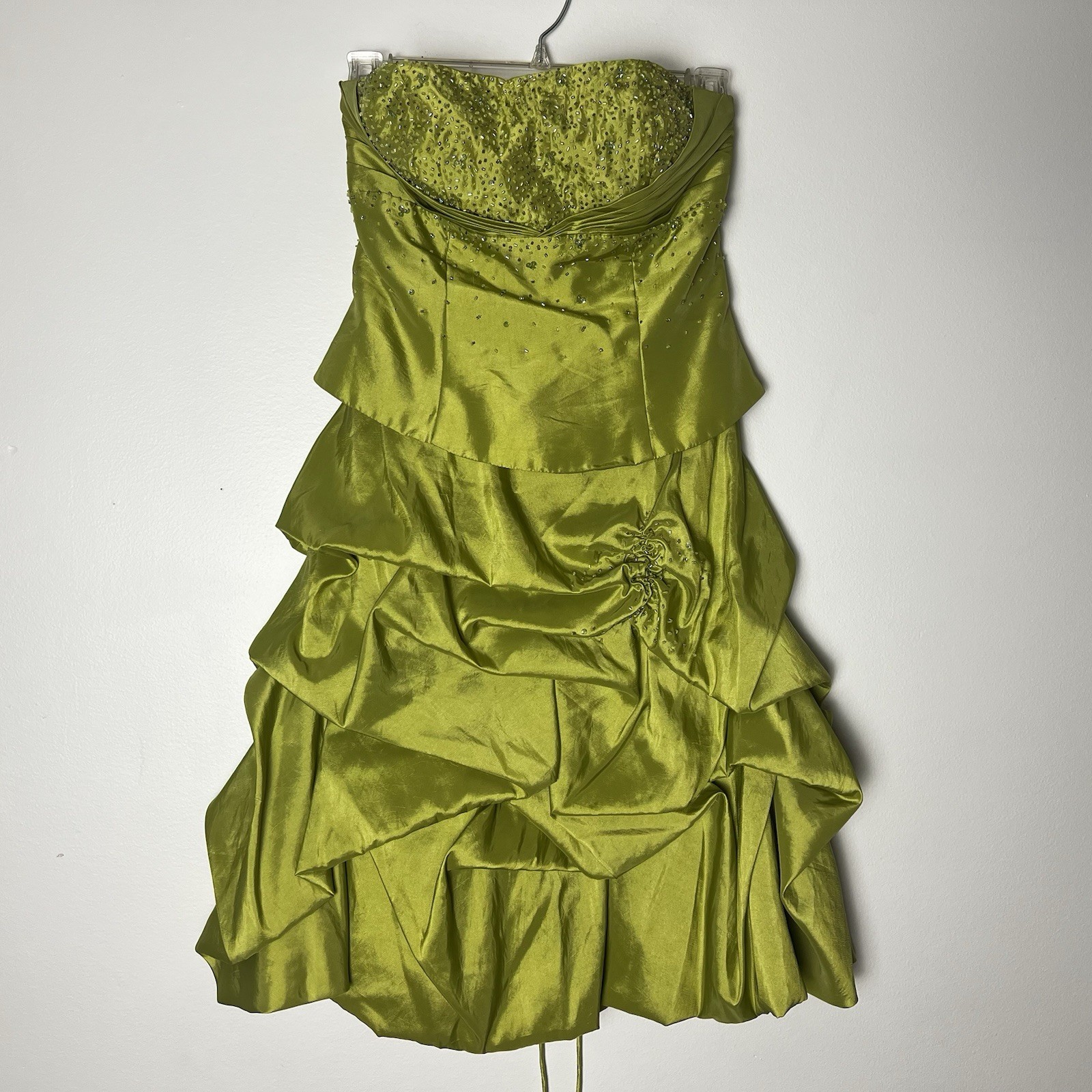 Y2K 2000s VINTAGE windsor chartreuse beaded dress Size 5
