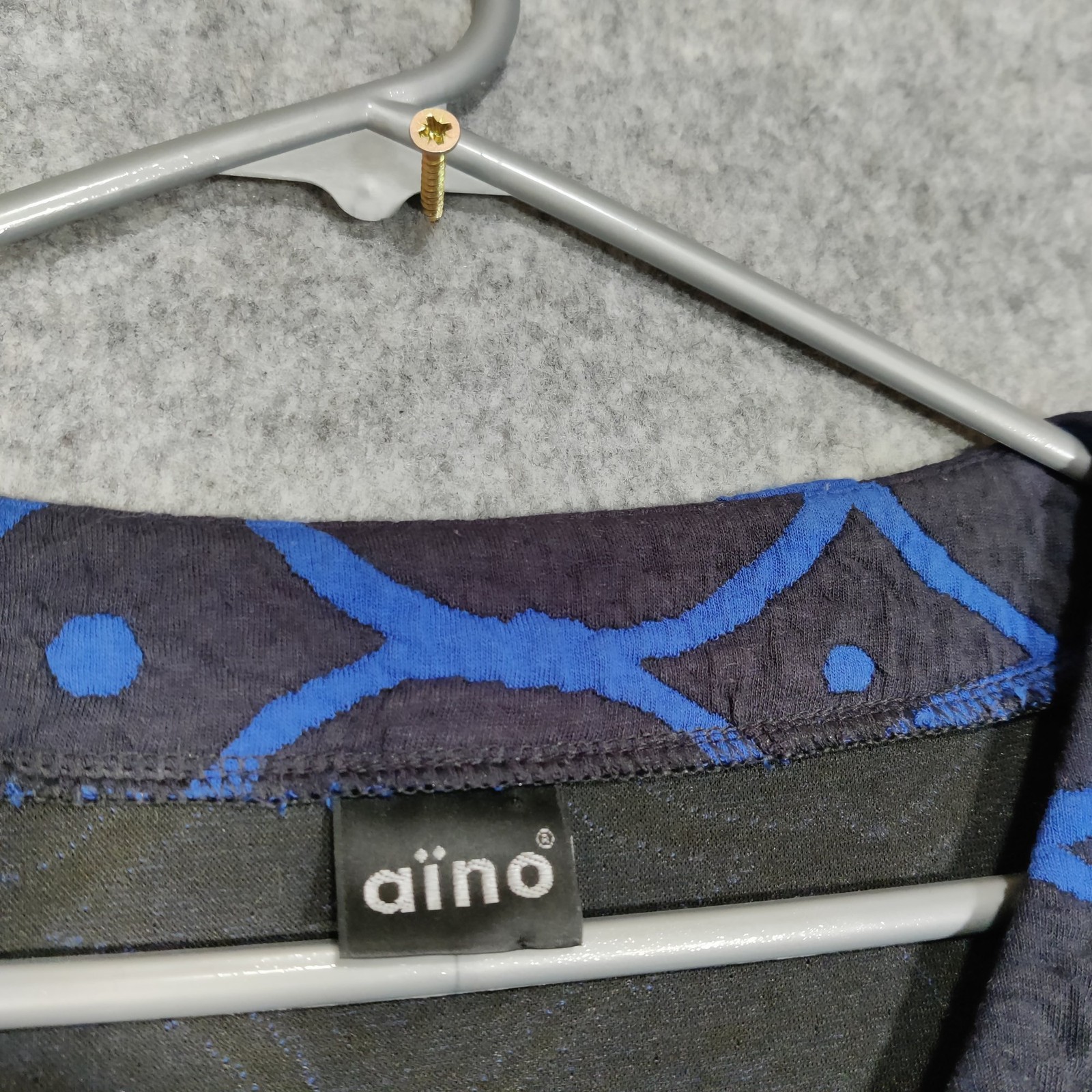 Aino Finland Tunic Size Medium Blue Circle Print Heavyweight Jersey Sahara