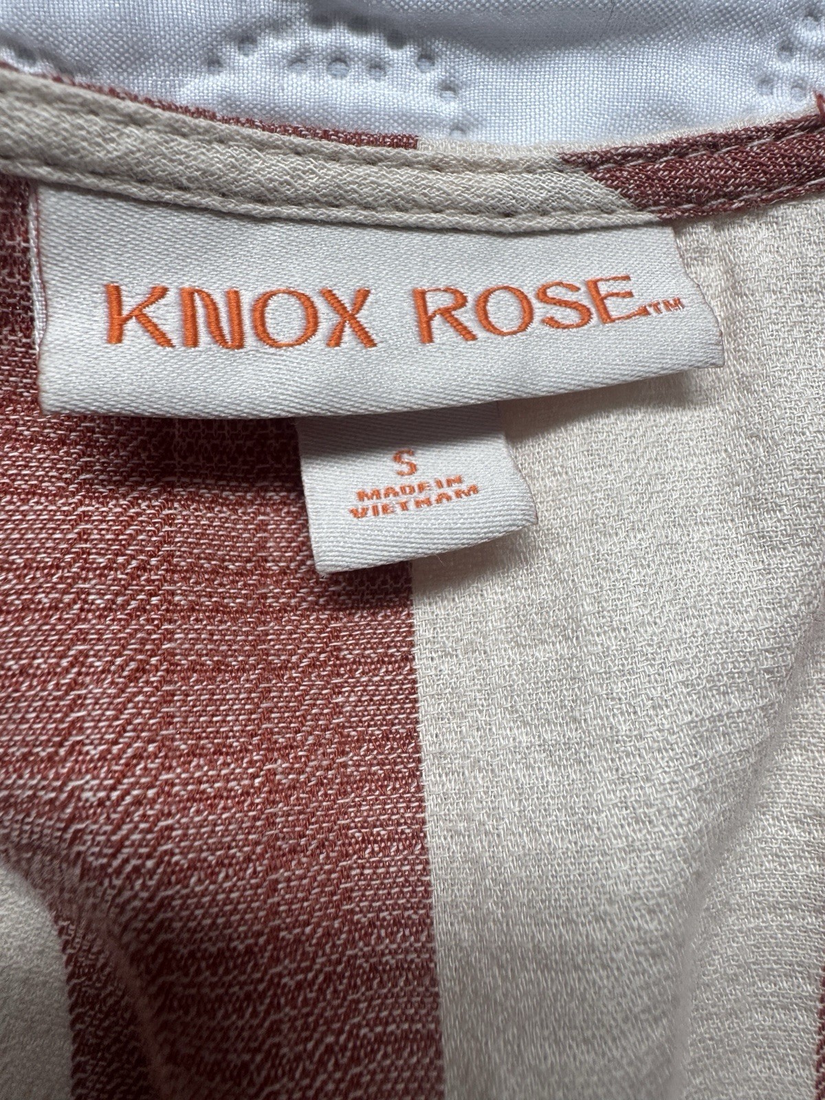 Knox Rose Red/White Striped Maxi Dress S V-Neck Puff Sleeve Tie Ruffle
