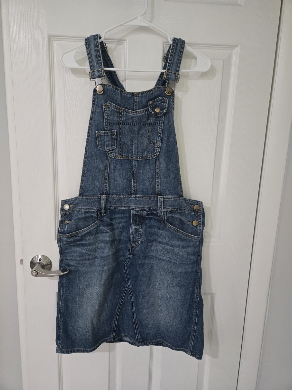 Gap 1969 Denim Overall Dress Women’s M Blue Bib Jumper Boho Y2K