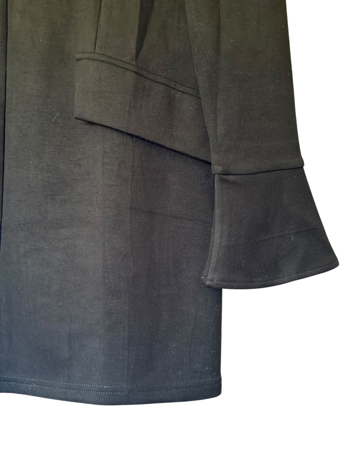 NWT Ofeefan Large Black Mock Neck Dress Long Sleeve Bell Cuff Faux Pockets Tunic